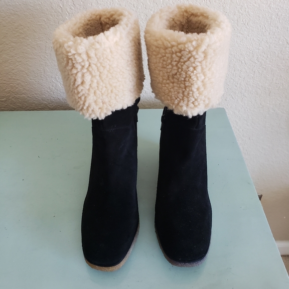 Jeffrey Campbell Wedge Faux Shearling Boots - Picture 10 of 13